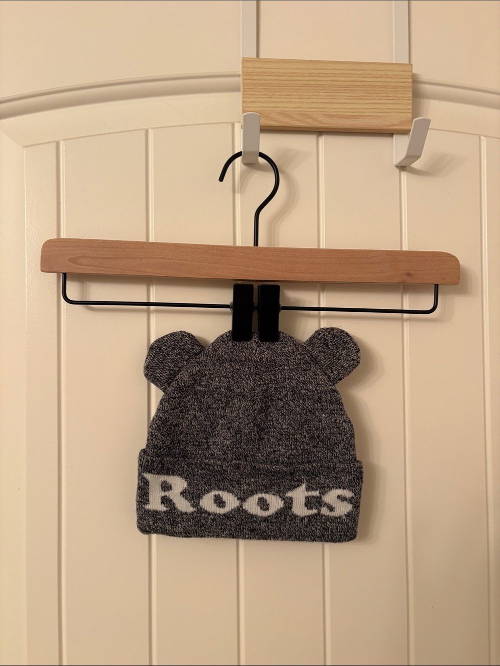 Roots Kids Charcoal Bear-Ear Knit Hat